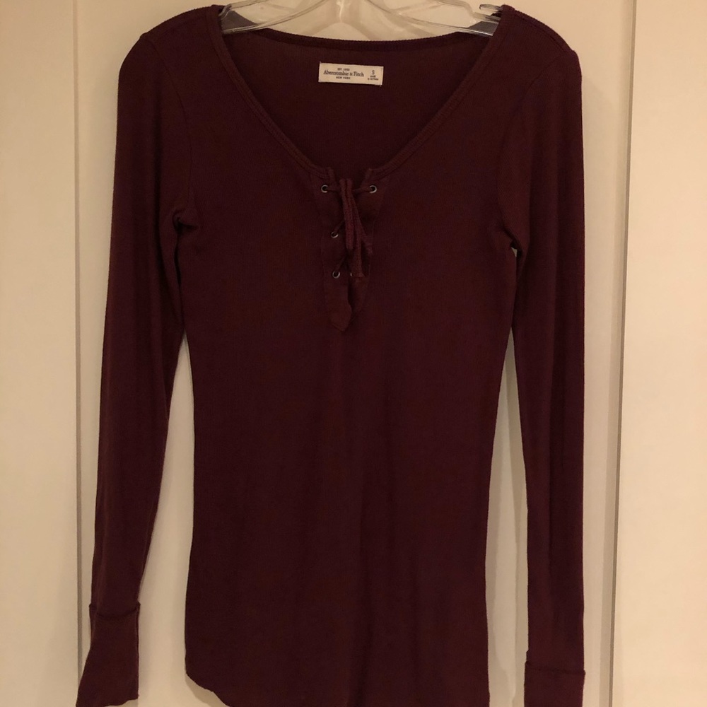 Maroon lace up shirt